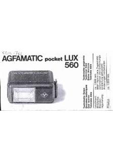 Agfa PocketLux 560 manual. Camera Instructions.